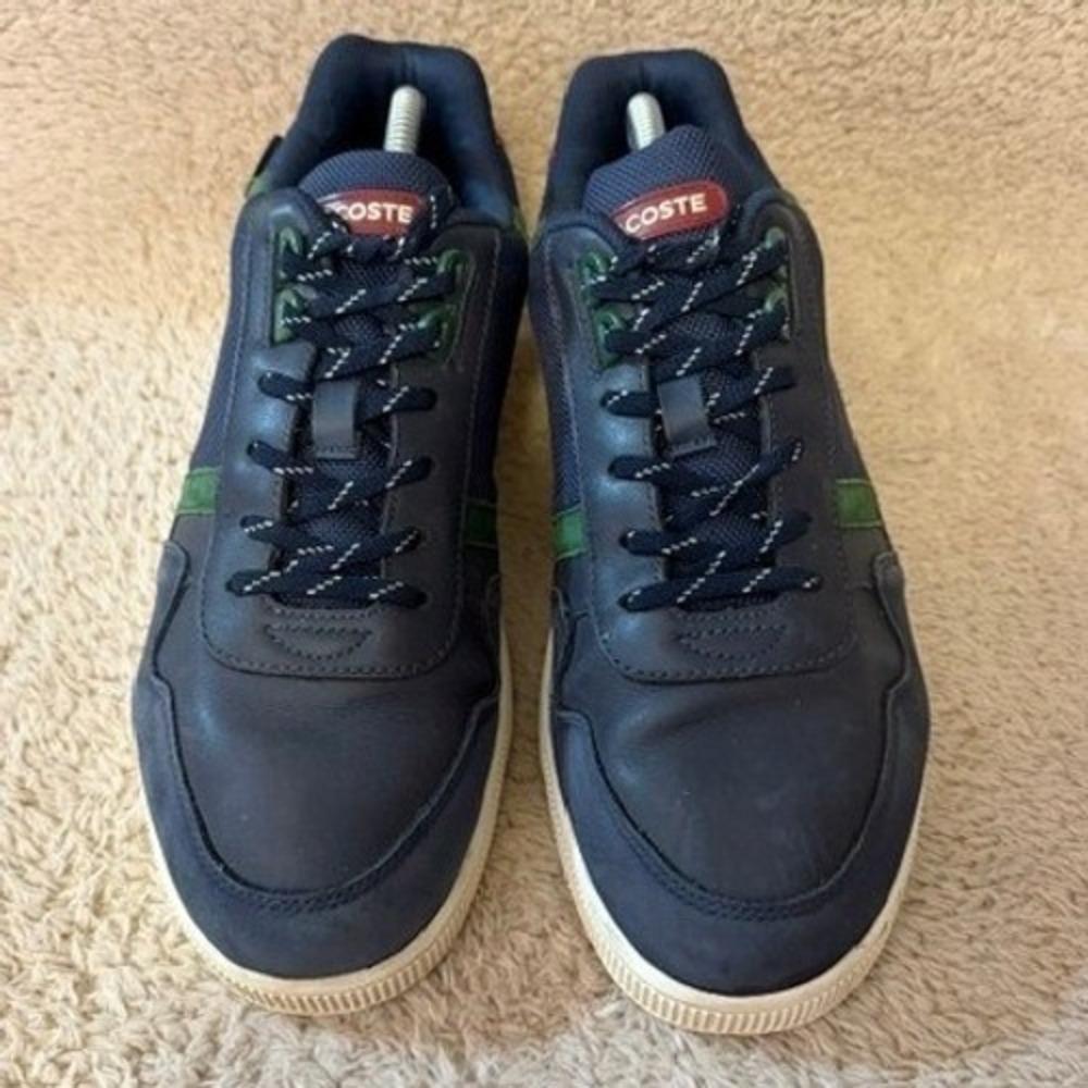 Lacoste T-Clip 0121 6 Mens Navy Green Burgundy Sneakers 7-42SMA00677B4 Size 10 - Picture 3 of 9